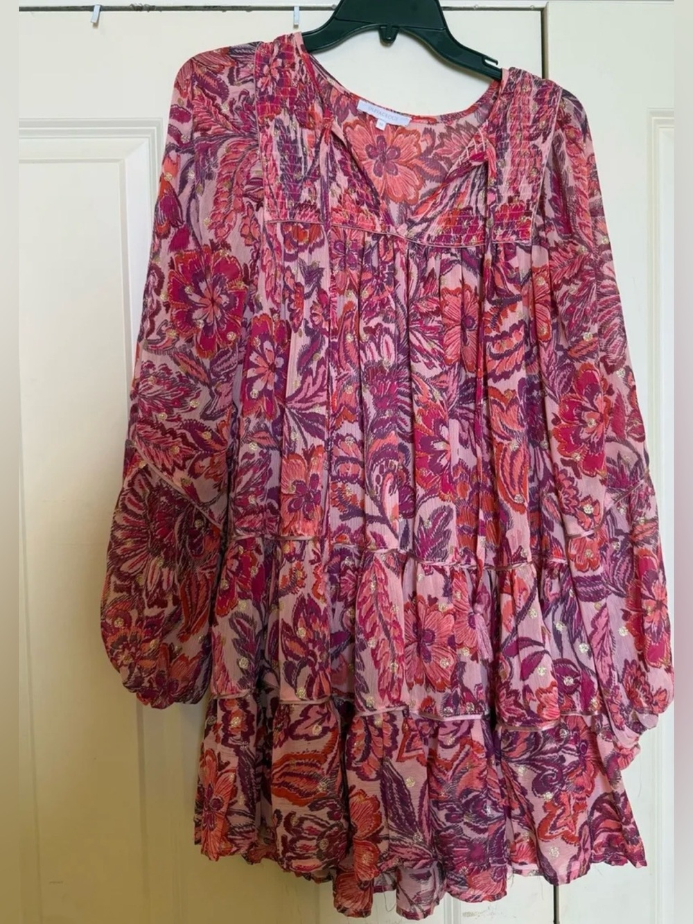 Olivaceous Pink, Purple & Orange Floral Blouse